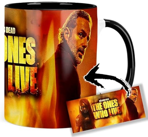 The Ones Who Live Andrew Lincoln Danai Gurira Rick Grimes Michonne Tasse Innen & Henkel Schwarz Keramikbecher Mug AAA