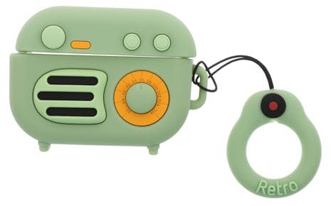 BESTonZON 1stück Vintage Radio Kopfhörerhülle Für Schützende Silikonhülle Mit Praktischem Wasserfest Tragbar Stilvolles Design Matcha Unterwegs