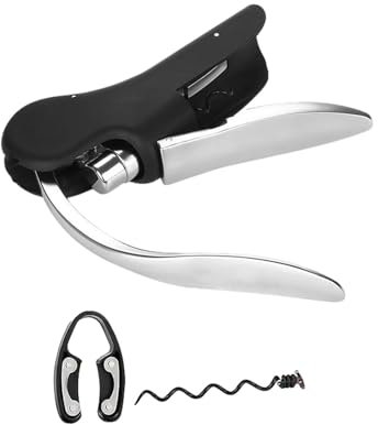 Jomewory Tire-bouchon à levier vertical portable avec vis anti-adhésives incluses