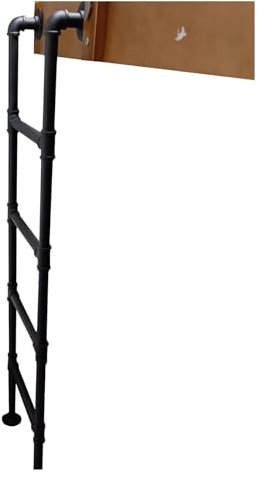 Bettleiter, Etagenleiter, Innen- und Außenleiter für Dachbodenanhänger, Etagenleiter für Hochbetten, Etagenbetten für Erwachsene, Stufen, Treppen/Hocker, belastbar (Farbe: Schwarz, Größe: 7,