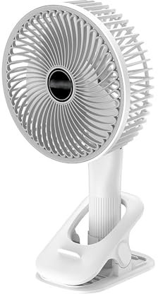 Ventilador De Mesa Oscilante con Abrazadera Resistente y Cabezal Inclinable 360 Grados, Ventilador Pequeño Recargable para Escritorio, Potente Flujo De Aire, Ventiladores Circuladores De Aire