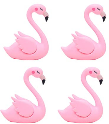 Cabilock 4stücke Flamingo-kuchendekor Aus Kunststoff Flamingo-autoschmuck Bezaubernde Tischdeko Modisches Ornament Für Party Und Home Decor