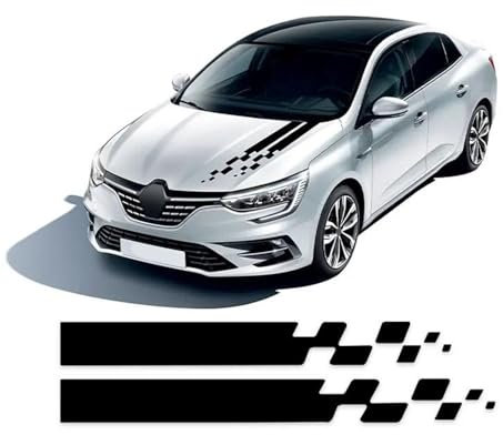 CTLTSRX Auto Streifen Motorhaube Aufkleber Racing Motorhaube Sport Aufkleber, Für Renault Megane Clio RS Captur Sandero Espace Twingo Scenic Laguna Trafic