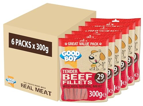 Good Boy Beef Fillets - Natural Dog Treats - Low Fat - Bulk Box - 6 x 300g