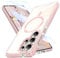 MATEPROX Custodia Magnetica per Samsung Galaxy S25 Ultra Trasparente Cover con Pellicola Protettiva, Compatibile con MagSafe, Antigiallo Antiurto Protettiva Cover per Galaxy S25 Ultra-Rosa