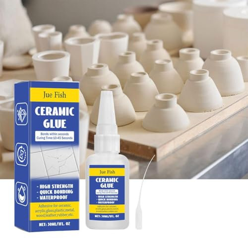Carroterr 30ml Ceramic Glue for Porcelain And Pottery Repair, Instant Strong Adhesive, Heat-Resistant, Clear, Waterproof, Instant Bonding, Ideal for Ceramic, Dishes, Tiles, DIY Crafts, 1PCS