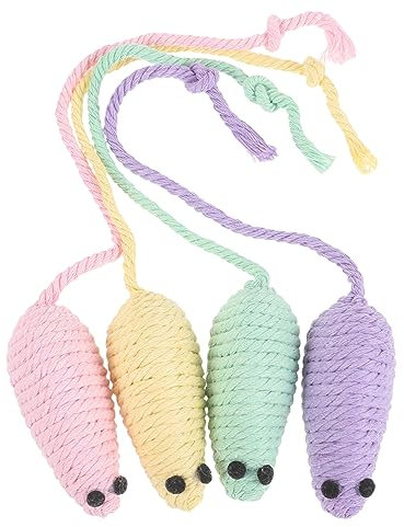 VERDANVERSE 4pièces Jouets Forme De Souris pour Chats Jouets Interactifs Corde pour Amusement Et Santé De Votre Félin