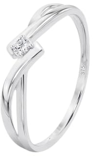 Time RoaD Anillo Mujer Cruzado con Diamantes Oro Blanco 9K de 375 ml