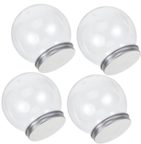 SOLUSTRE 4 STÜCKE Teiliges DIY Schneekugel Transparent Kunststoffkugeln mit Aluminiumdeckel Leichte Leere Wasser Kugeln für Weihnachtsbasteln Bruchsichere Schneekugel Zubehör für Kreative