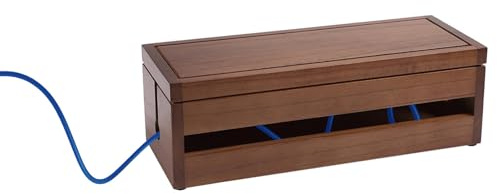 EPIGEIST Kabelaufbewahrungsbox aus Synthetischem Material in Coffee mit Abnehmbarem Deckel und Multifunktionalem Design Großes Kabelmanagement mit Belüftetem Mehrseitigem Aufbau