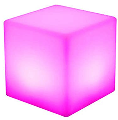 TESUGN 12 LED Würfel Licht, Wasserdichte Würfel Hocker mit Fernbedienung, 7 Dimmbare Farben, RGB Farbwechsel Stimmungslicht Hocker für Garten, Balkon, Party & Lounge (30cm)