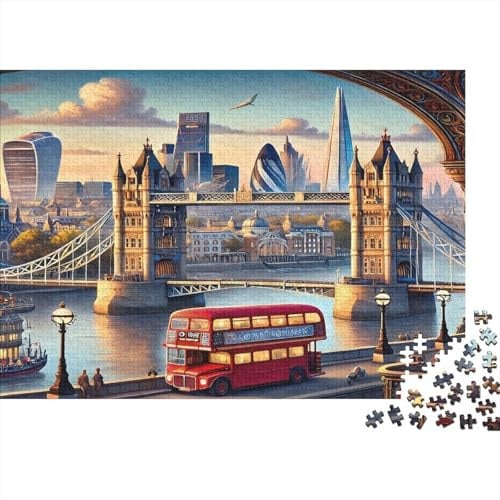 Tower Bridge 1000 Teile Puzzle London Skyline Papier Erwachsene Freizeitbeschäftigung