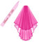 KUNG FU PARTY Brautschleier mit Kamm und Satin-Schärpe für Junggesellinnenabschiede, mit Doppelband in der Mitte, Hot Pink