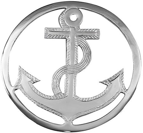 Sea-Club Topf-Untersetzer - Anker Esstisch Messing vernickelt H=2cm Ø=19cm