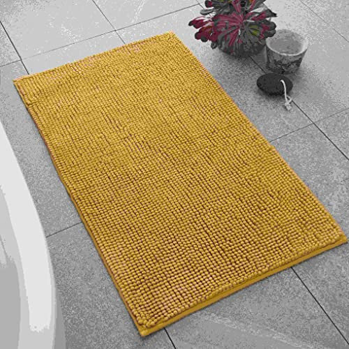 Catherine Lansfield Bath Mat, Polyester, Ochre, 50x80cm ,BR/42324/W/BMAT/OC