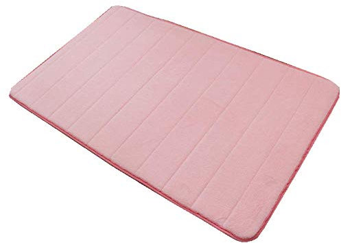 VSUSN Tapis de Salle de Bain Antidérapant - en Mousse à mémoire de Forme, Microfibre, Rosa, 60 x 90 cm