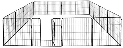 petigi Welpenauslauf XL, 16-teilig, Element-Maß: 60x80 cm, pulverbeschichteter Stahl, Welpenlaufstall, Gehege für Hunde, Hasen, Meerschweinchen, Katzen, pflegeleicht