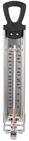 Candy Thermometer Fry/Jam/Sugar/Syrup/Jelly Thermometer Fahrenheit Celsius/Double Scale Display Household Kitchen Hanging