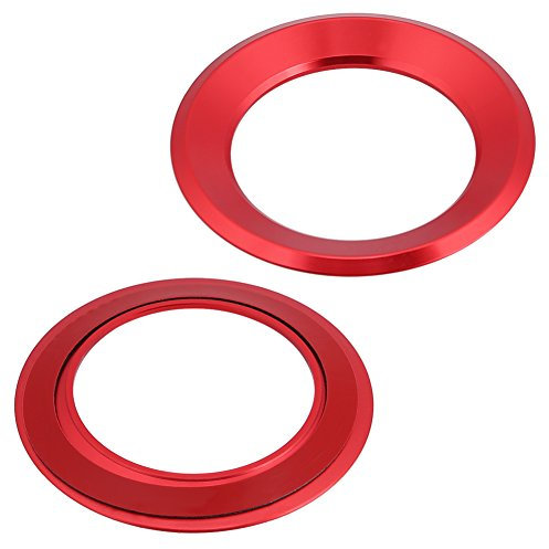 Auto Lenkrad Logo Ring, Durable Aluminiumlegierung für Rapid Fabia 2012-2016, perfekt passend, rot, für täglichen Gebrauch und besondere Anlässe