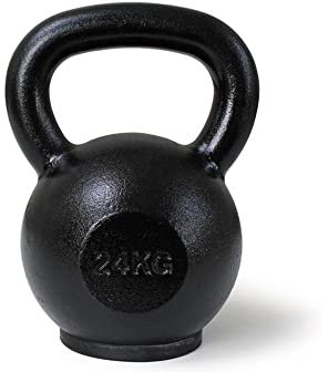Core-Power Gusseisen Kettlebell 24kg/Gusseisen Kugelhantel 4-32kg hochwertigste Eisenerz Pro Qualität für Gym, Fitness und Crossfit Gummi Stellfläche für Bodenschutz