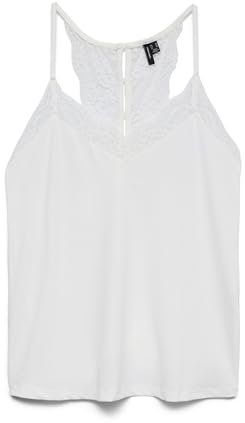 Vero Moda Vmana S/L Lace Top Noos, Top Donna, Bianco (Snow White), L