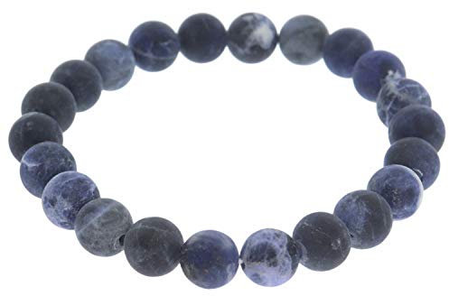 Sodalith matt Kugel Schmuck Stretch Armband 8mm - 8S193 - individuelle Größe DisplayLength 20