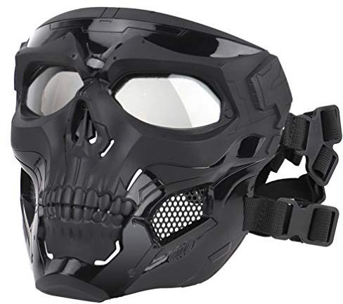 Garneck Outdoor Sportschutz Zubehör Schädel Taktische Maske Maskerade Horror Dekoration Spiel Schutzmaske Halloween (Schwarz)