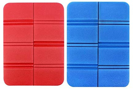 Voarge 2 Stück Sitzkissen Outdoor faltbar, Thermo sitzkissen, sitzkissen wasserdicht, Sitzunterlage isolierende, für Outdoor Garten Camping Picknick Wander (Blau, Rot) (Blau Rot)
