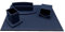 oggettando Schreibtisch-Set aus Kunstleder mit Zubehör, bestehend aus aufklappbarem Schreibtisch, Briefablage, Stiftehalter, Namensschildhalter (blau)