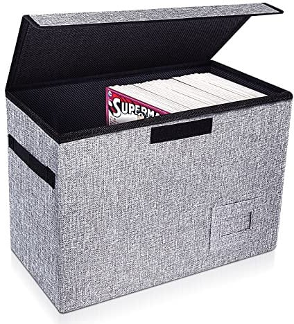 Leffis Collapsible Comic Box - 15.5in X 7.5in X 11.3in, Heavy Duty Bin Holds 150 Comics