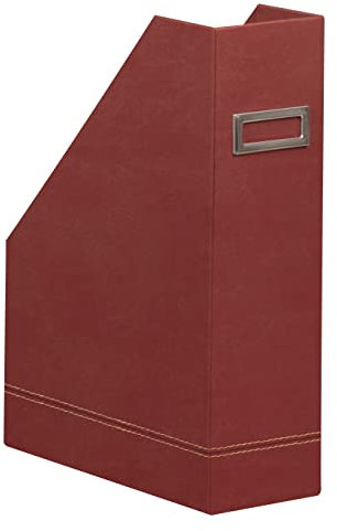 Rhodia 194543C - Stehsammler 10x25x31 cm, elegant aus Kunstleder, ideal für Zeitungen und Unterlagen, 1 Stück, Nacarat Rot