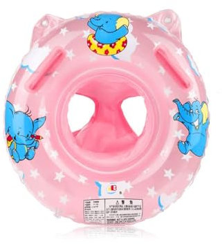 XQMMGO Flotador con asiento para bebé, accesorios de baño para niños, niños pequeños y bebés, flotador hinchable para bebés de 6 a 36 meses (elefante, rosa)