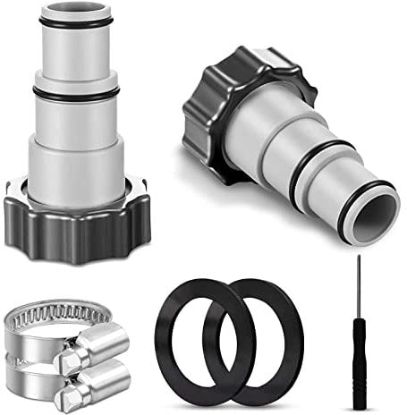 Pool Adapter A für Pool, 2 Stück Schlauchadapter Pool Schlauchadapter für Pumpen Poolschlauch Adapter A 32-38 mm mit Innengewinde zum Verschrauben, Anschluss für Pool-Schlauch (2)