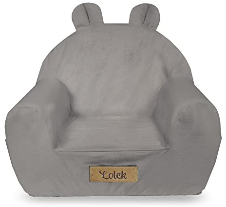 Flumi Personalisierte Kindersessel – Babysessel - Kindersitz fur Kinderzimmer Spielzimmer – Mikrofaser Sessel mit Gravur Kindername