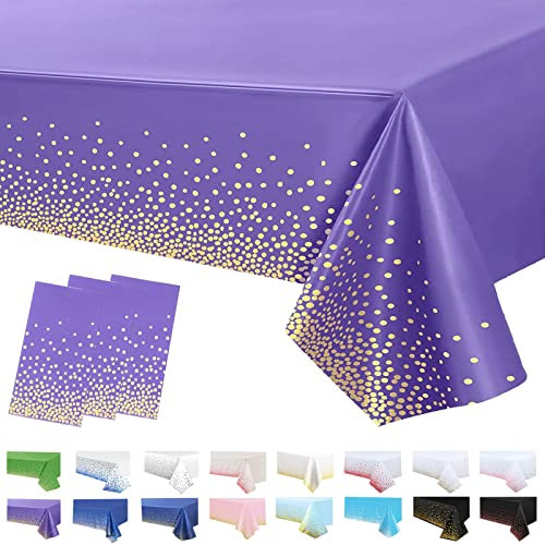 3 Stück Tischdecke Rechteckig Lila Halloween Party Tischdecke,137 * 274cm Tischdecke Papierrolle Einweg Tischdecke aus Kunststoff,wasserdichte Ölbeständig Tischdecken für Party,Picknick,Geburtstags