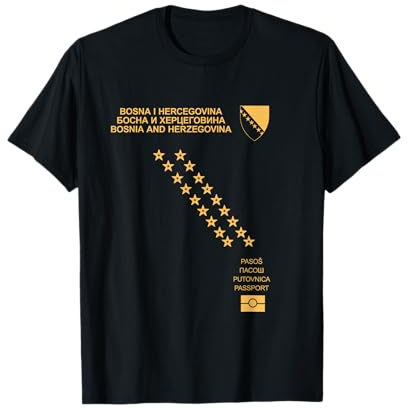 Bosnien Geschenke Ljiljan SFRJ Bosna Flagge Wappen T-Shirt