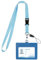 Vicloon Ausweishüllen für Lanyards, Ausweishülle PU, Band mit Ring für Schlüssel, Ausweishalter Leder für ID Karten,Work ID,Studentenausweis,Büro(Hellblau)