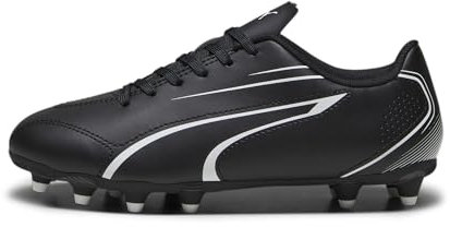 PUMA Vitoria FG/AG Jr, Soccer Shoe, Black White, 28 EU