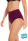 OVRUNS Costumi da Bagno Periodo Donna Mestruale Slip da Bagno Vita Alta Protettive Slip Bikini, Viola, M