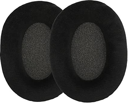 kwmobile 2x Earpad Compatible with Sennheiser GAME ZERO / HD380PRO / PXC450 / PXC350 / PC350 / PC360 - Replacement Velour Earpad Cushion for Headphones - Black