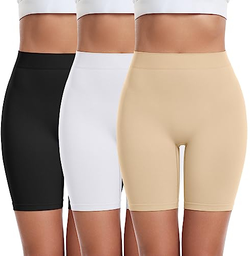 FRESBEIT Slip Shorts for Under Dresses Anti Chafing Yoga Biker Shorts Women