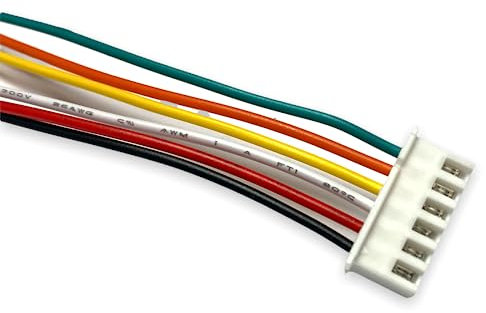 5x Premium 6Pin 5s XH 2.54mm 2.54 Stecker inkl. 30cm 26AWG Elektronik Kabel Farbig + Buchse Lose für Lipo Akku Balancerkabel Pitch RC JST-XH (6Pin)