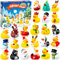 2025 Adventskalender Weihnachten Enten – 24 Stück Gummiente Adventskalender 24 Tage Weihnachten Countdown Spielzeug für Weihnachten Party Favors Kinder Kleinkinder