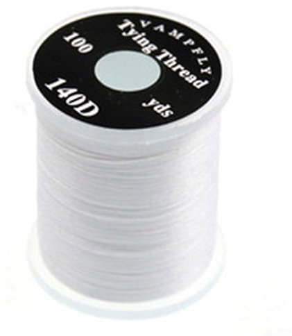 Filo in poliestere 140D, diametro 0,2 mm, 100 m, per legare e legare, per vari modelli di mosche (bianco)