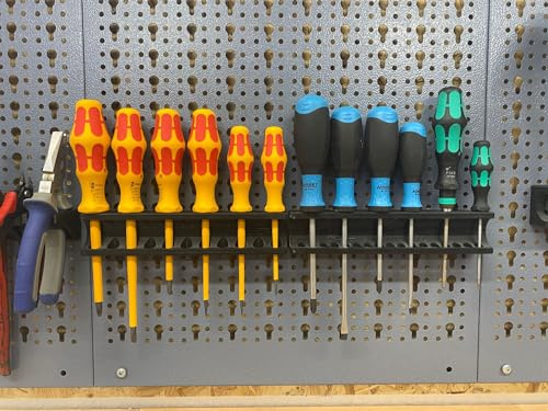 Supporto per cacciavite e pinze, per parete forata, supporto per attrezzi, colore nero (1 pinza)