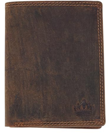 Manza Leder Geldbörse Herren mit RFID Schutz - Echtleder Geldbeutel für Männer - extra-stabile Doppelnaht - 13 Fächer für Kreditkarten - Brieftasche in Hochformat