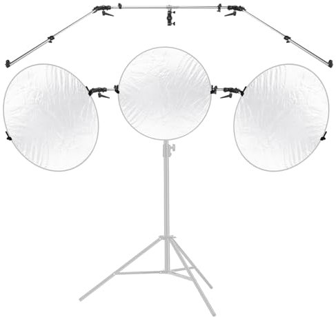 NEEWER Support à Triple Réflecteur pour Photographie Support Télescopique à 3 Réflecteur 108cm, Barre Transversale de Bras Flèche Extensible,Inclinaison à 180°pour Support de Réflecteur Pliable,ST-RF3