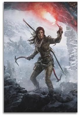 Videospiel-Poster Rise of The Tomb Raider, dekoratives Gemälde, Leinwand, Wandposter und Kunstdruck, moderne Familienschlafzimmer-Dekoration, Poster, 60 x 90 cm