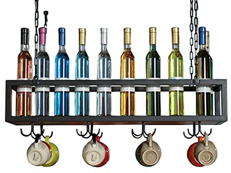 KAZUP Weinregal, Bar, Restaurant, Weinglasregal, Deckenregal für Stielgläser, Edelstahlrahmen für Restaurants, Küchen, Theken, Dekoration, Ständer (Größe: 80 x 25 x 22 cm)