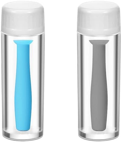 Sarini 4 PCS Contact Lens Remover Inserter Soft Contact Suction Cup Remover With Bottle Without Vent And White Tweezers